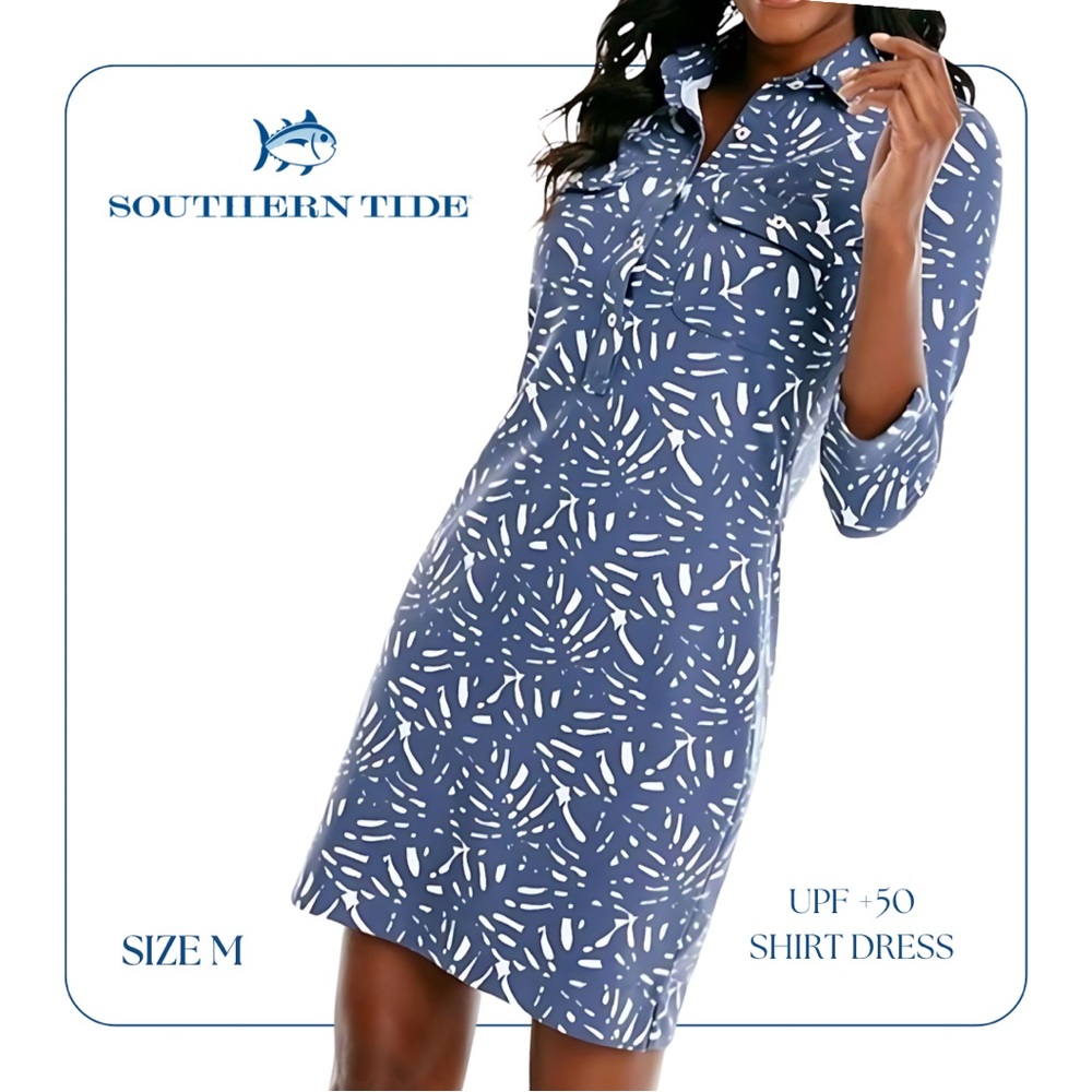 Southern Tide summer shirt dress size M like new UPF 50